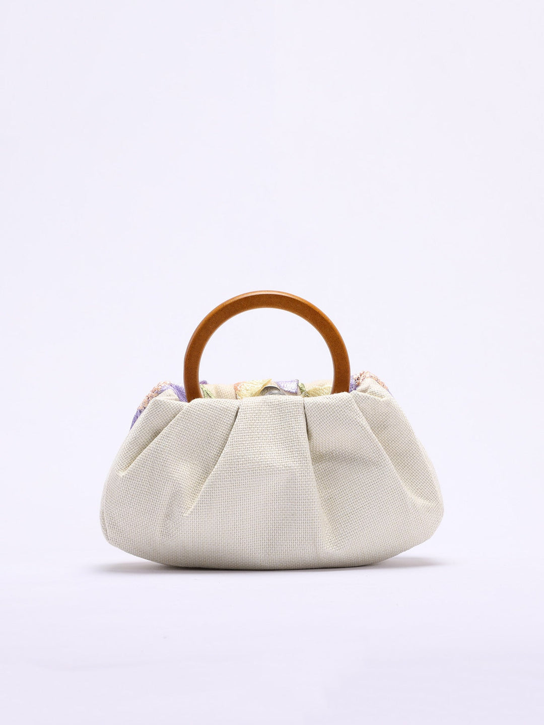 floral embroidered handbag with round handle – BLOSIOVI