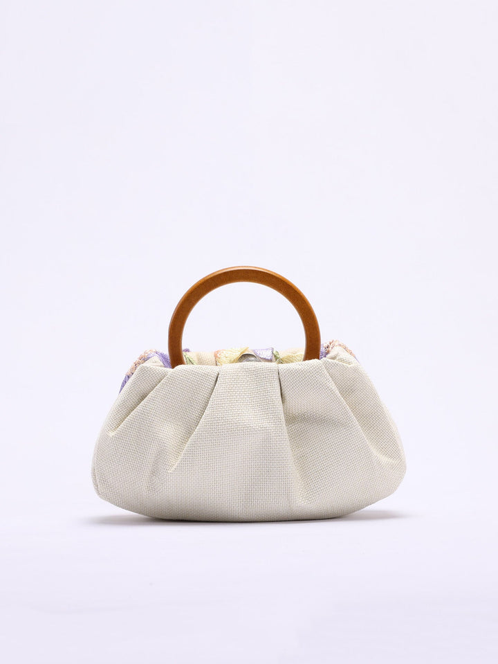 floral embroidered handbag with round handle – BLOSIOVI
