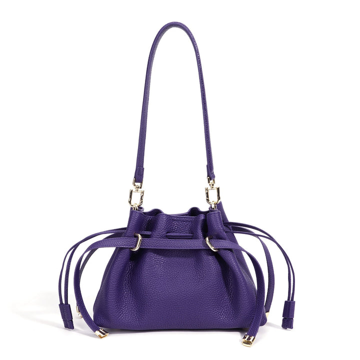 Taupe Drawstring Mini Bucket Bag – AVELINE