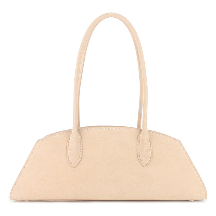 sleek half-moon leather tote with elongated handles – VELORA