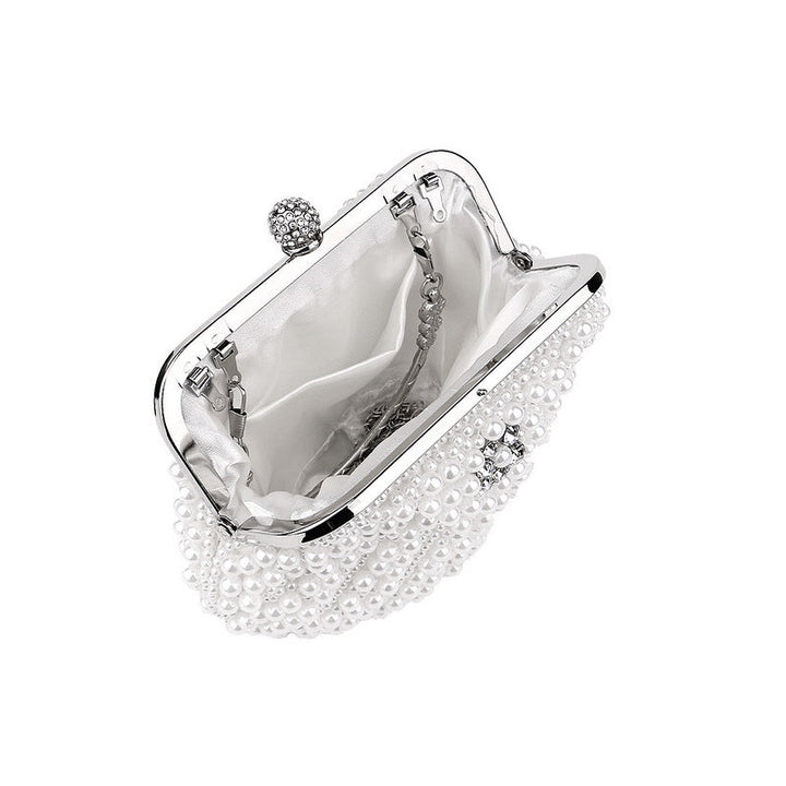 beaded pearl clutch with crystal clasp - RoviL