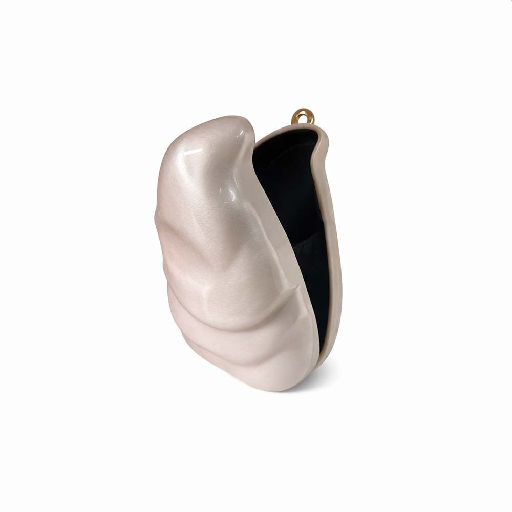 sculpted pearl mini wrist bag with beaded chain – ELMIKAWI