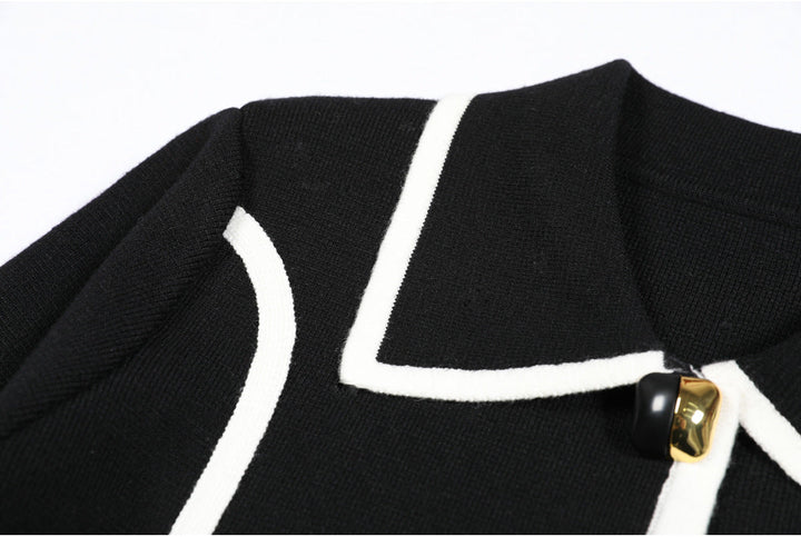 long sleeve tailored suit with contrast piping - DORRAZLI