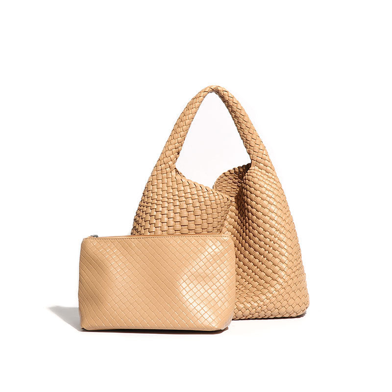 Olive Woven Hobo Bag with Matching Pouch – VIRELLE