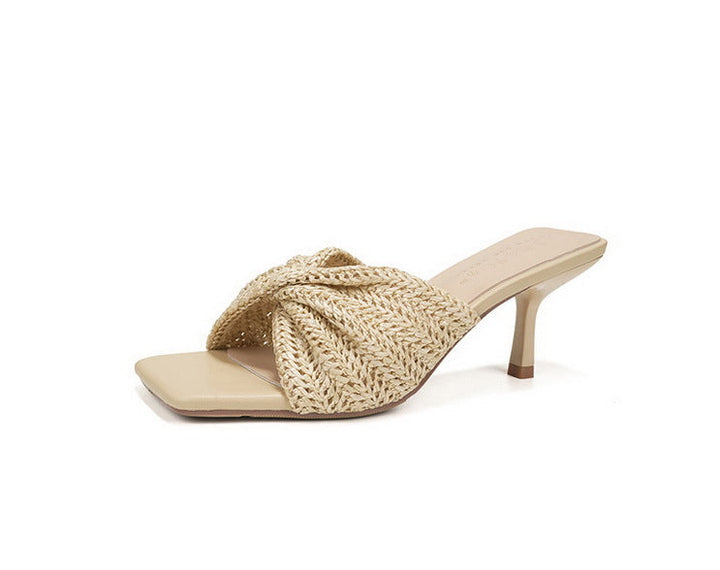 Woven Knot Square Toe Mule Heels – SANDÉLLE