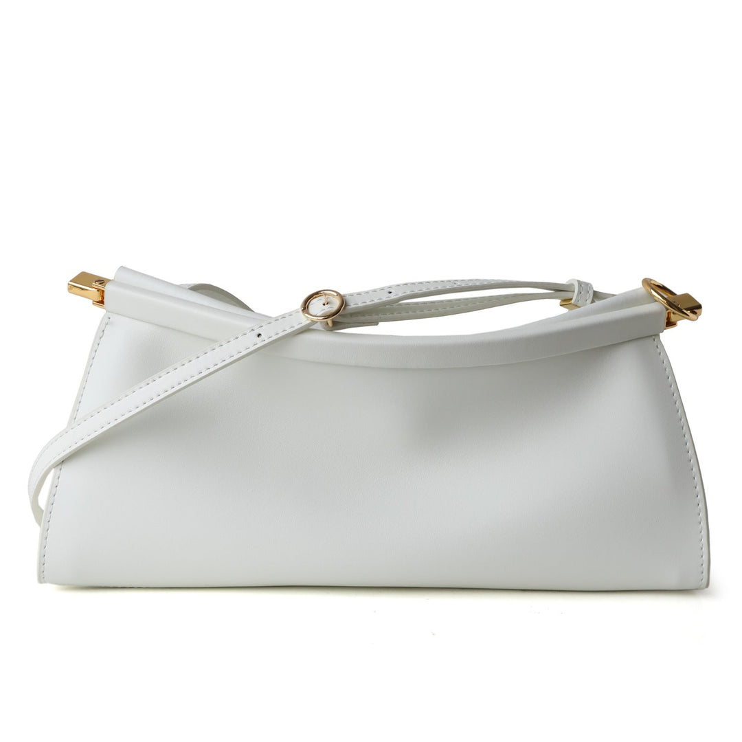 sleek leather shoulder bag with curved silhouette – ZOKSH