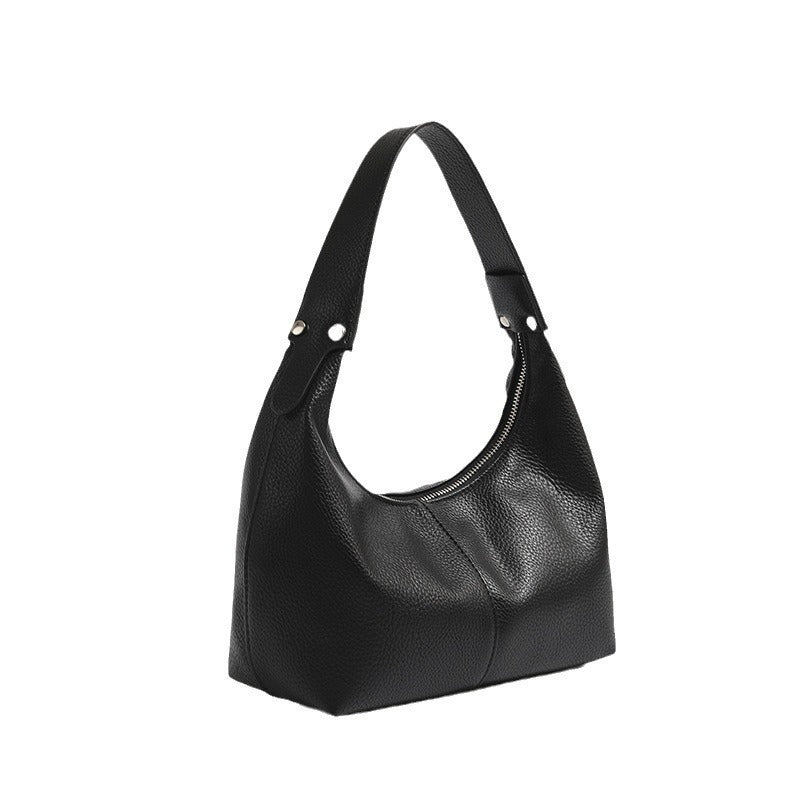 metallic leather crescent shoulder bag – AURORA