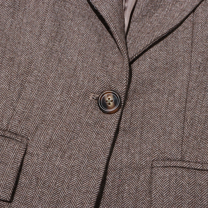 Houndstooth blazer with oversized floral detail - Viktu