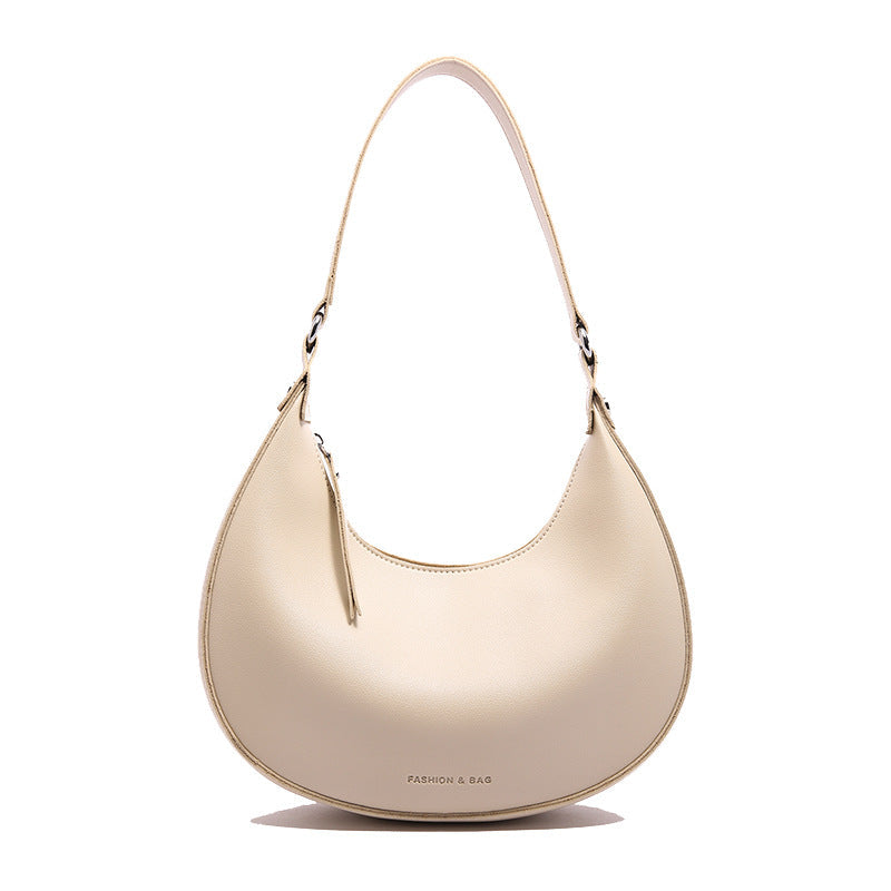 smooth crescent shoulder bag with adjustable strap – LUMINA