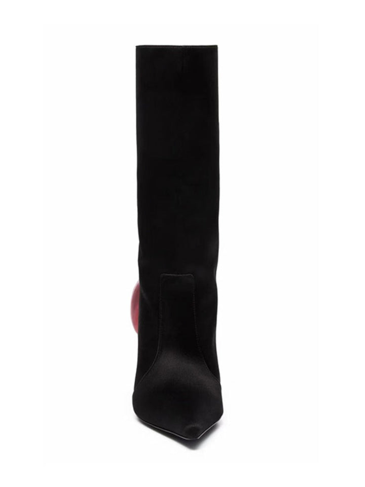 pointed-toe stiletto boots with floral back detail - Effie