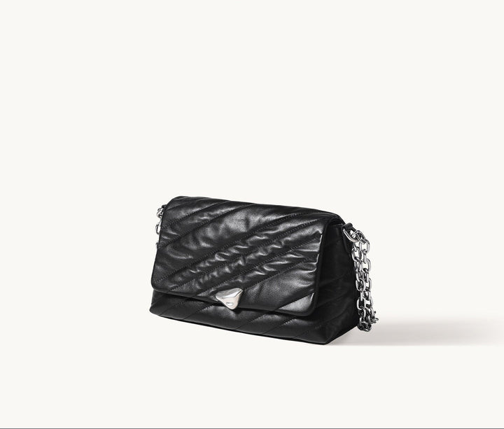 Black Padded Chain Crossbody Bag – Songmont