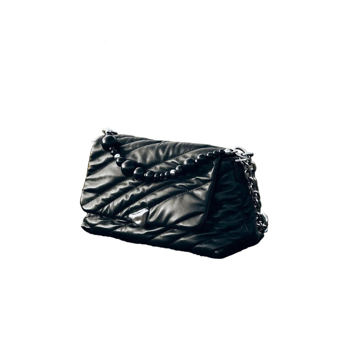 Black Padded Chain Crossbody Bag – Songmont