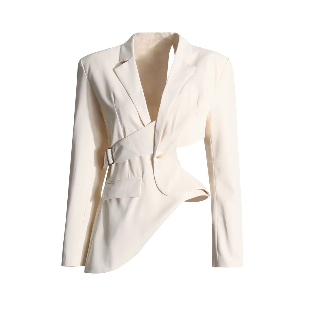 asymmetrical cut-out blazer with buckle detail - Flszkghf
