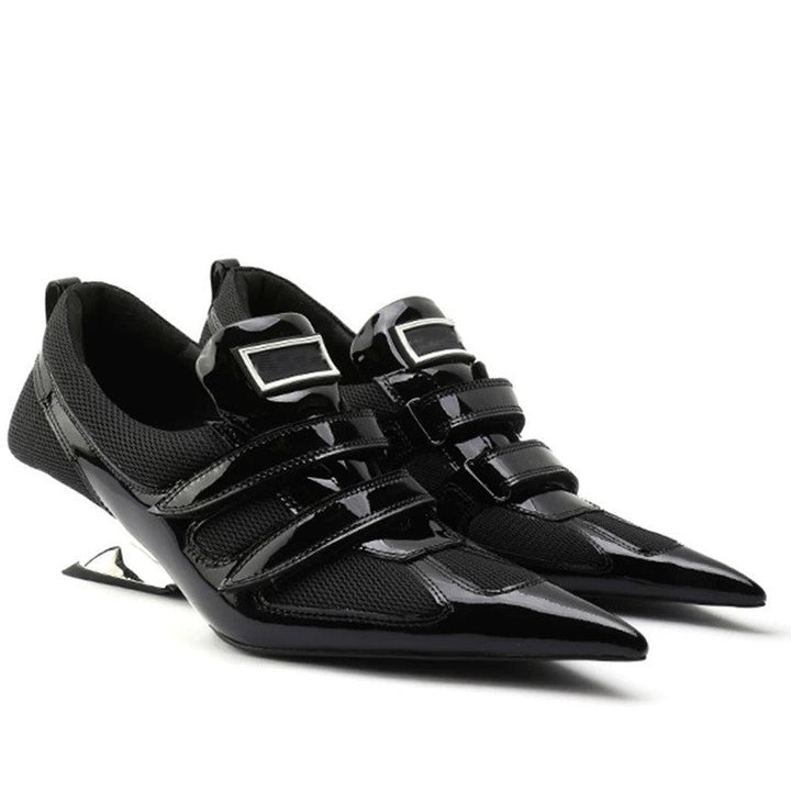 Futuristic Metallic Pointed Sneakers - Avant