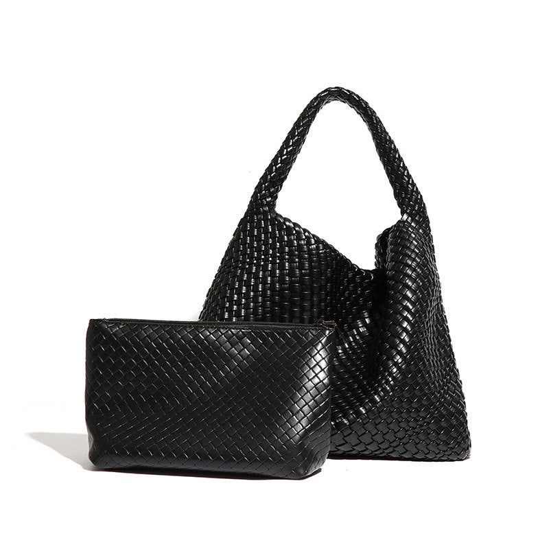 Olive Woven Hobo Bag with Matching Pouch – VIRELLE
