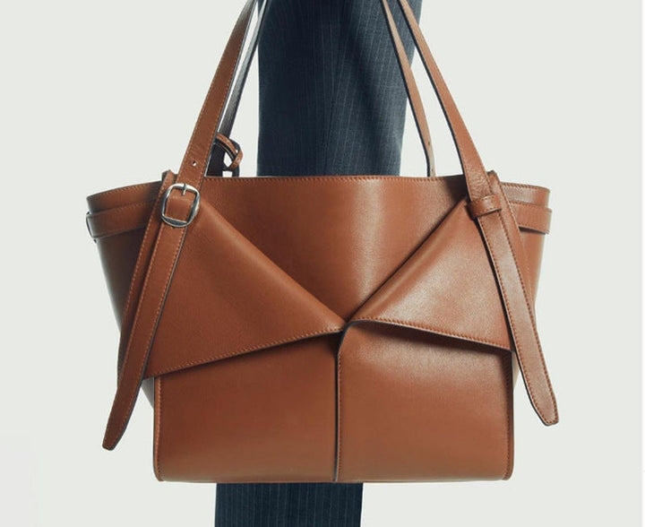 structured origami tote bag with double straps – NIA