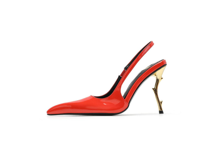 Patent Slingback Sculptural Heel Pumps – THORN