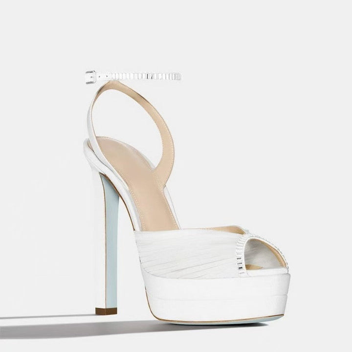 White Platform Peep Toe Stiletto Heels – Bridal