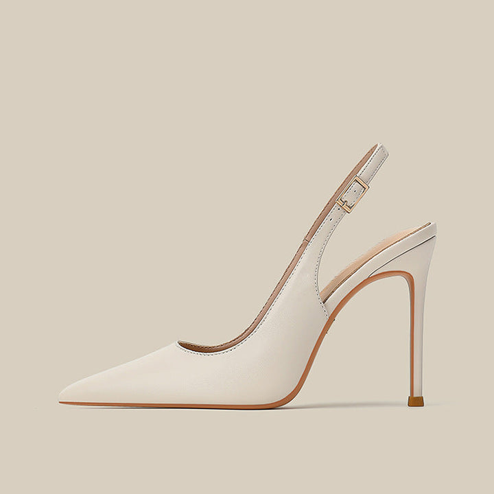 Pointed-Toe Leather Slingback Pumps – ODD- CAMILLE