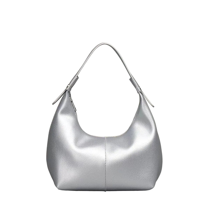metallic leather crescent shoulder bag – AURORA