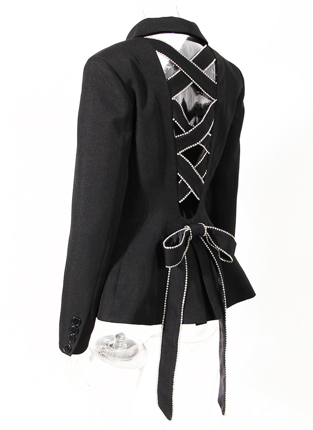 Tailored blazer with criss-cross detail - Lujiny