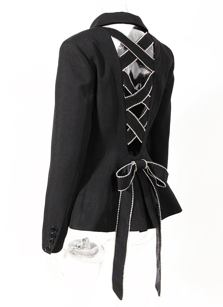 Tailored blazer with criss-cross detail - Lujiny