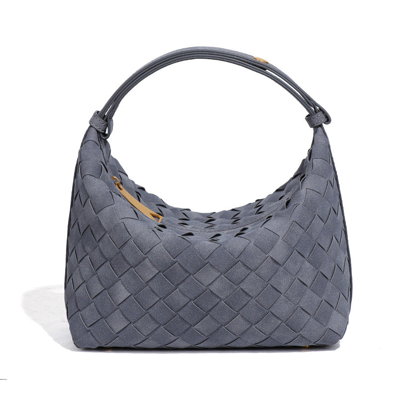 Chocolate Woven Hobo Shoulder Bag – MONETTA