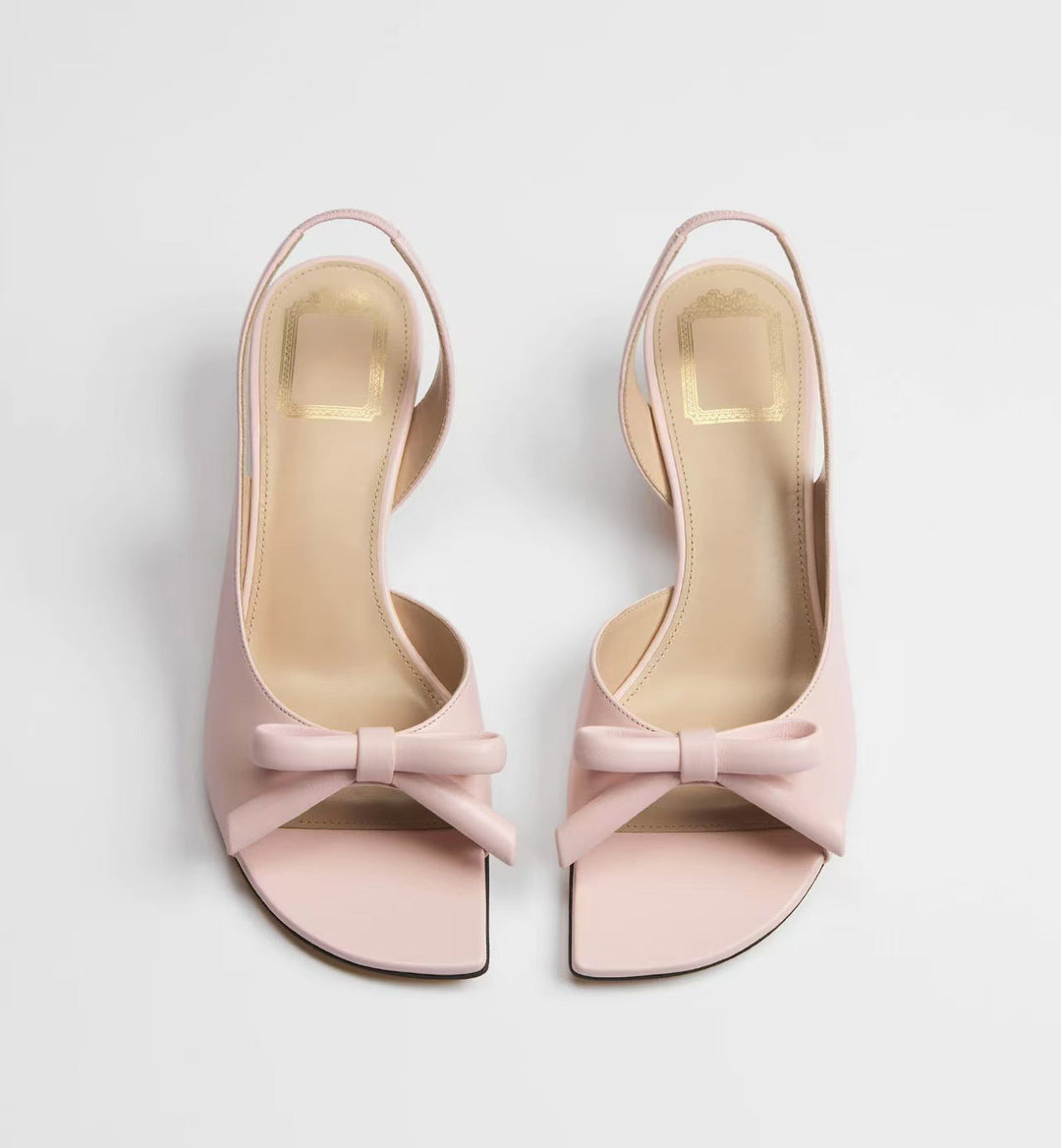 Black Bow Slingback Kitten Heels – Minimal