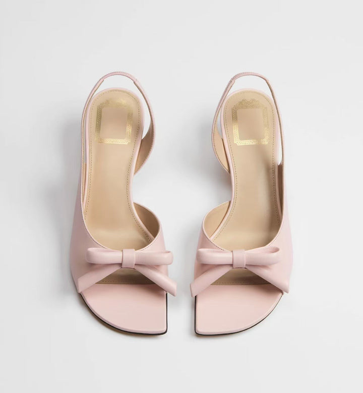 Black Bow Slingback Kitten Heels – Minimal