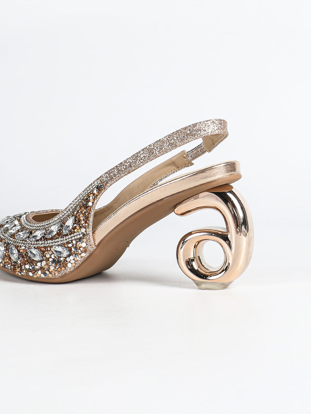 Crystal Embellished Slingback Heels - Glamorous