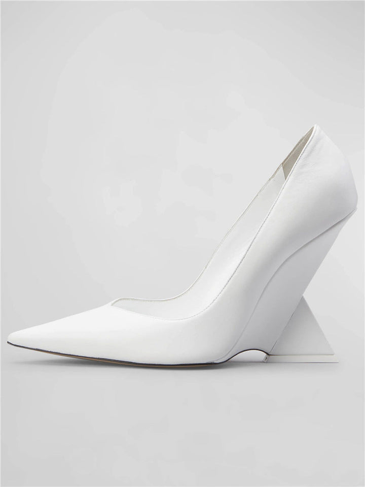 Geometric Sculpted Wedge Heels – LEMON