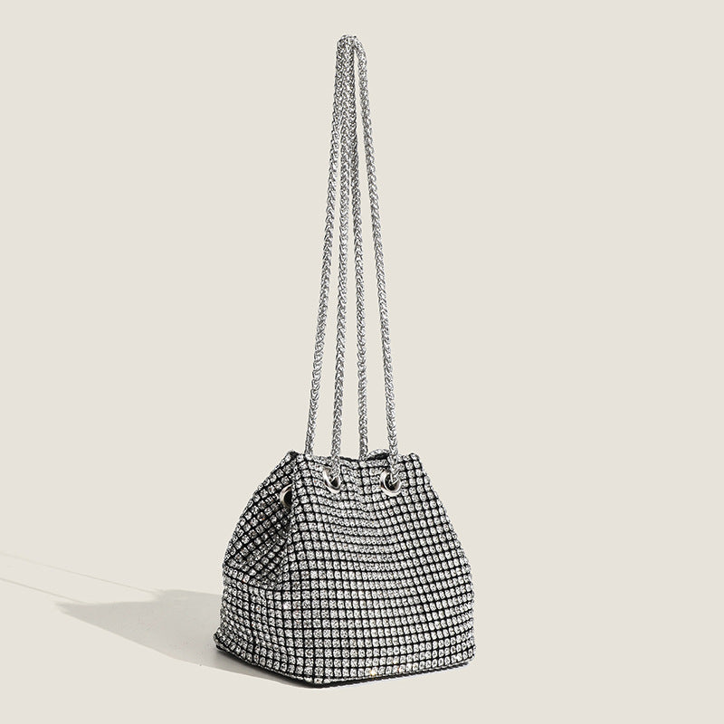 Crystal Rhinestone Bucket Bag - Glamorous