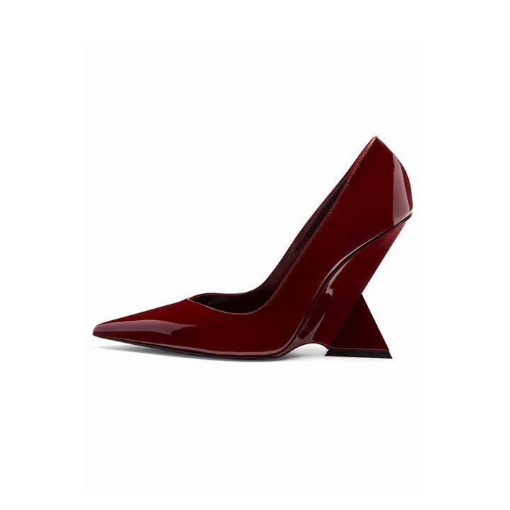 Geometric Sculpted Wedge Heels – LEMON