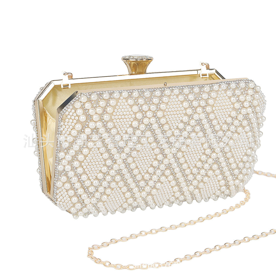 Pearl Embellished Clutch Bag - Luxe
