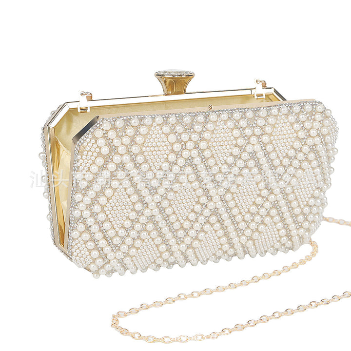 Pearl Embellished Clutch Bag - Luxe