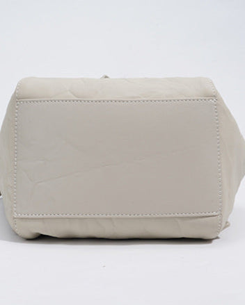 crinkled leather backpack with loop top handle - NOVLA