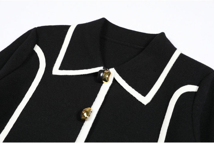 long sleeve tailored suit with contrast piping - DORRAZLI