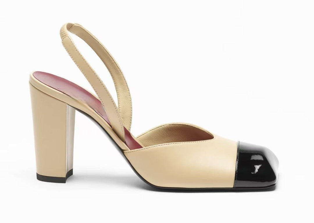 Red & White Patent Slingback Heels – Retro