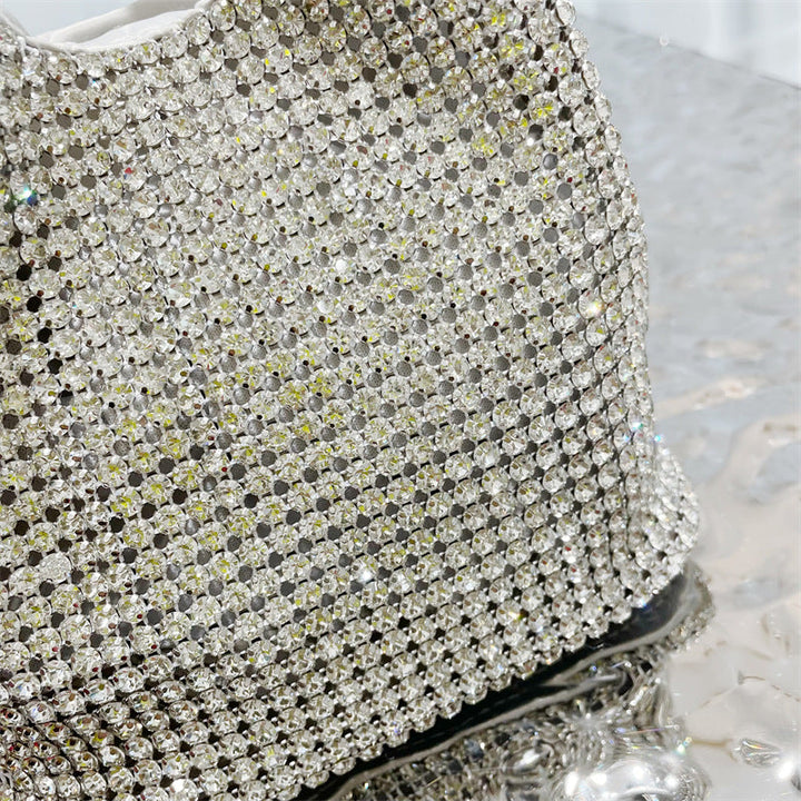 crystal-embellished knotted-handle evening bag - Eromidc