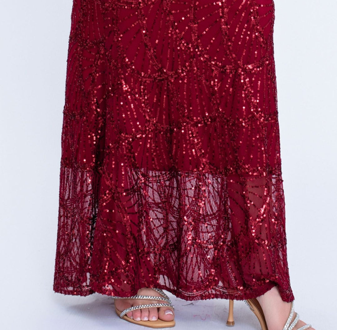 halter sequin mermaid gown with draped shoulder chains – AURORIAN