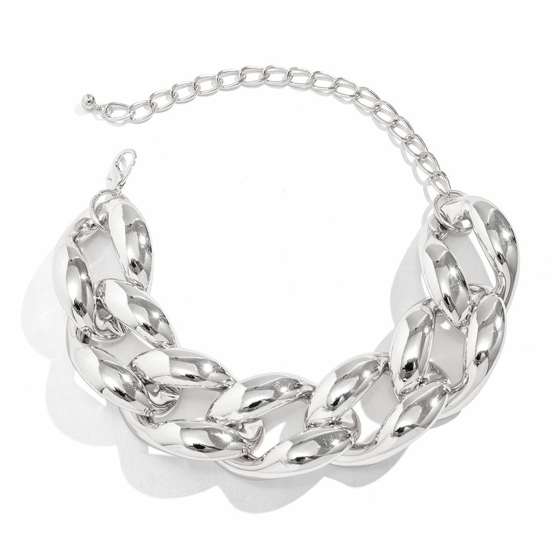 chunky oval-link chain necklace with gold finish – KORA