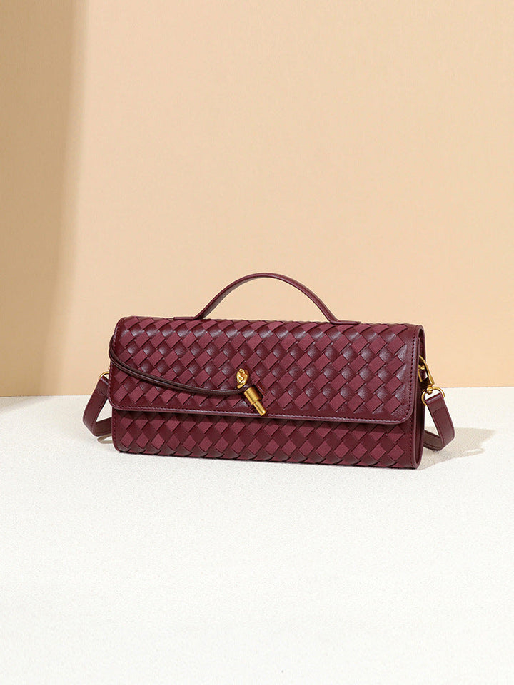 Woven Leather Clutch Bag – BORDEAUX