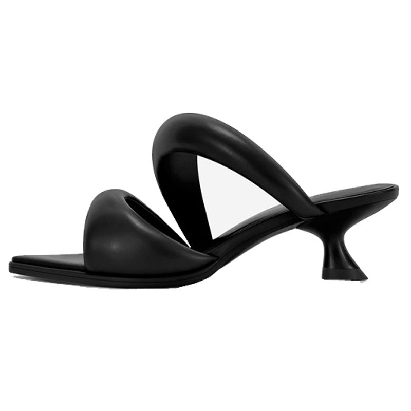 metallic cross-strap kitten heel mule – SILVER
