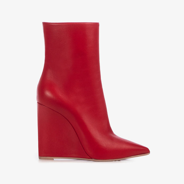 Minimalist Wedge Ankle Boots – IVORY