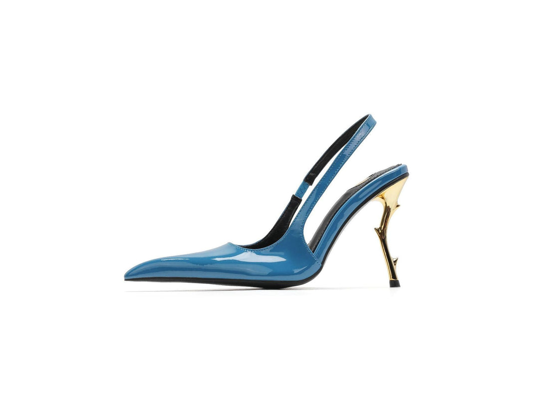 Patent Slingback Sculptural Heel Pumps – THORN