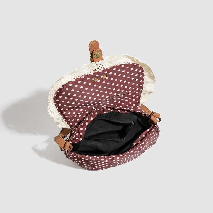 Vintage Polka Dot Crossbody Bag - Sweet
