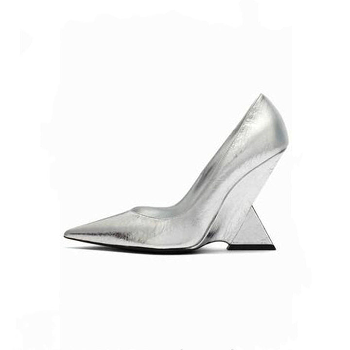 Geometric Sculpted Wedge Heels – LEMON