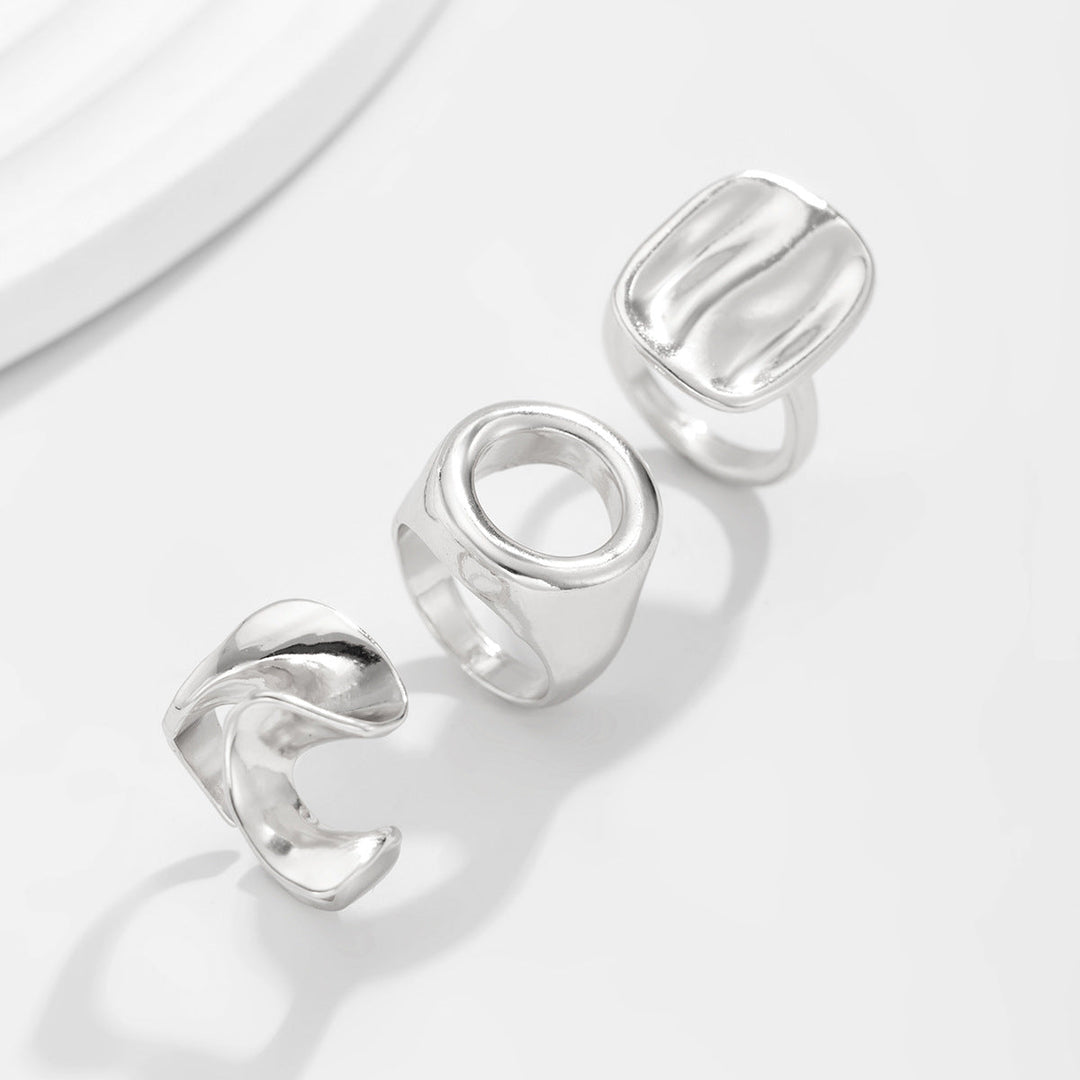 Bold sculptural rings set in mixed metals - Nisli