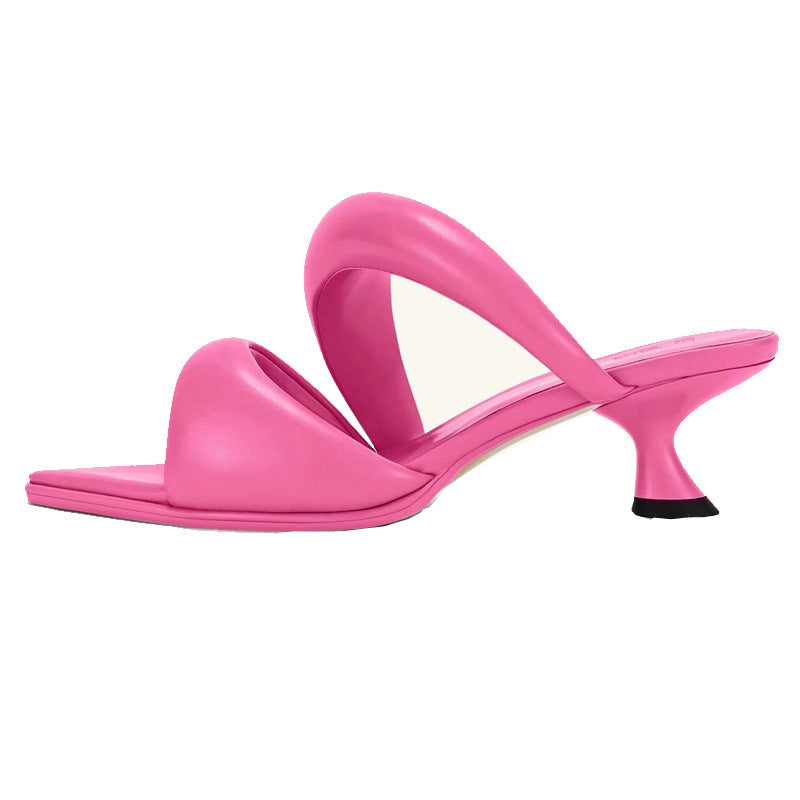 metallic cross-strap kitten heel mule – SILVER