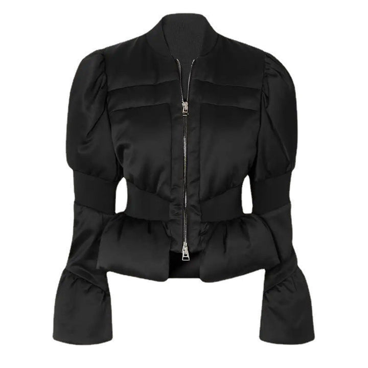 cropped padded jacket with structured panels – LUMINA